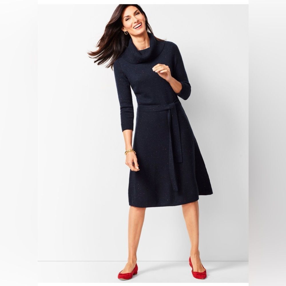 NWT Talbots tweed sweater dress Sz M petite